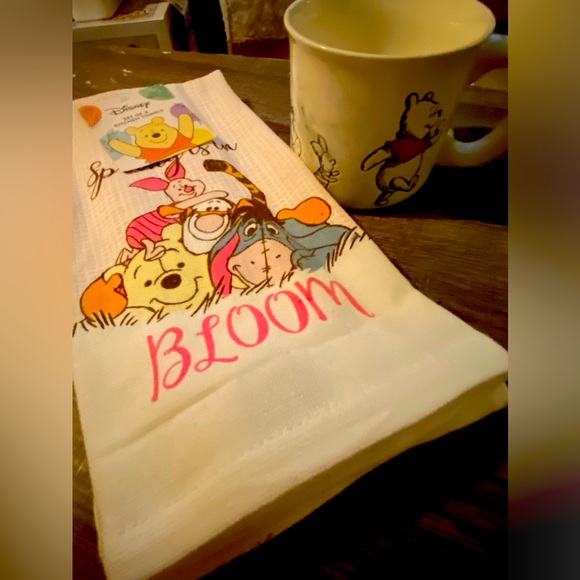 Disney Other - Disney Winnie the Pooh Set of 3 ll2 Kitchen Towels & Ceramic Cup 3 Piece Set